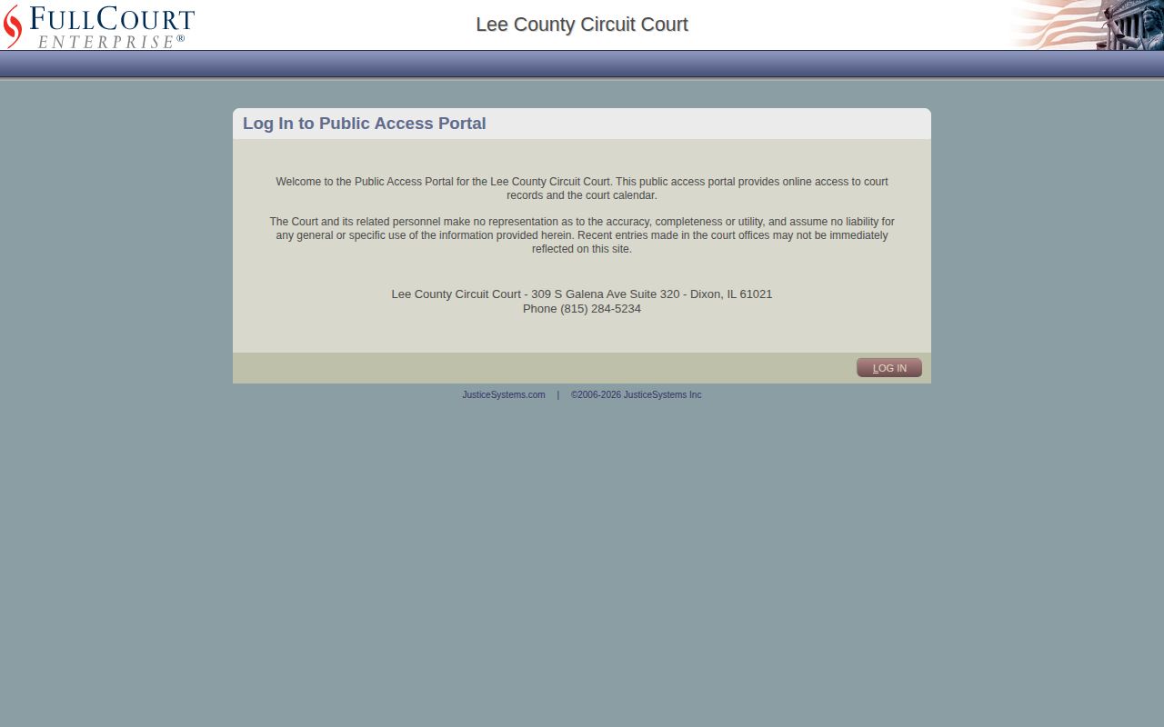 Lee County public court and booking record source for post-arrest case status
