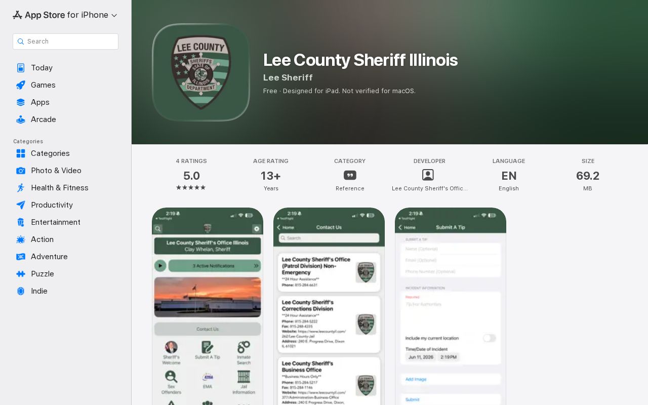 Lee County Sheriff Illinois app and official booking information source