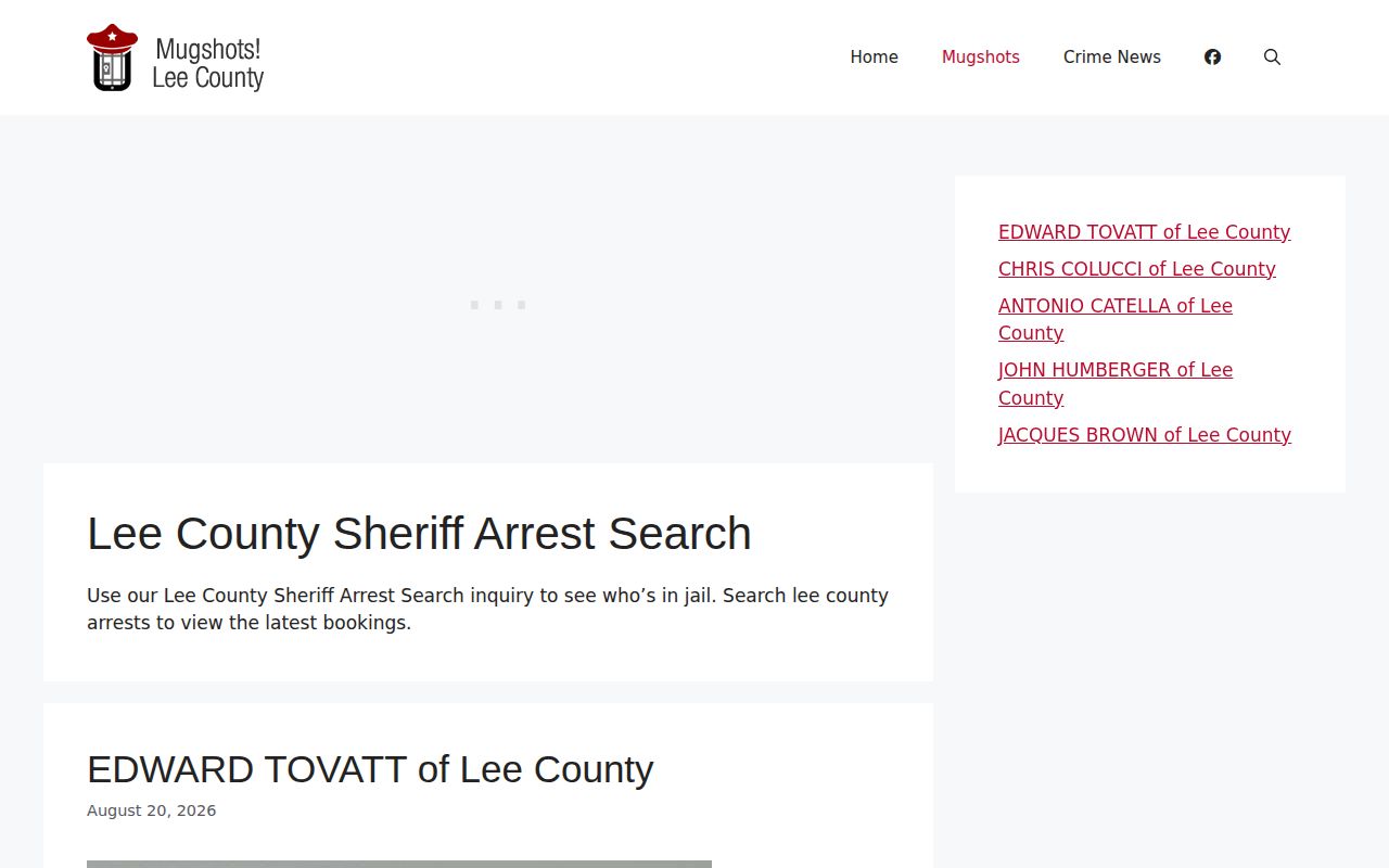 MugshotsLeeCounty unofficial archive source for Lee County arrest posts